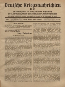 Deutsche Kriegsnachrichten (D.K.), Freitag, 1. Dezember 1916, Nr 13.