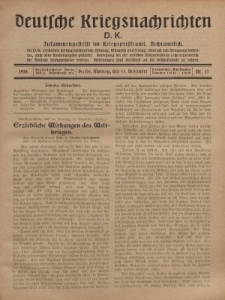 Deutsche Kriegsnachrichten (D.K.), Montag, 11. Dezember 1916, Nr 17.