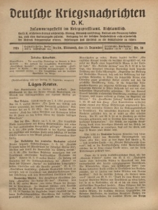 Deutsche Kriegsnachrichten (D.K.), Mittwoch, 13. Dezember 1916, Nr 18.