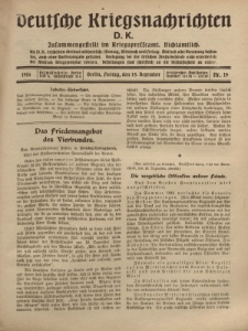 Deutsche Kriegsnachrichten (D.K.), Freitag, 15. Dezember 1916, Nr 19.