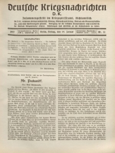 Deutsche Kriegsnachrichten (D.K.), Freitag, 19. Januar 1917, Nr 32.