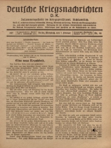 Deutsche Kriegsnachrichten (D.K.), Mittwoch, 7. Februar 1917, Nr 40.