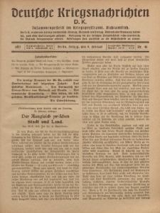 Deutsche Kriegsnachrichten (D.K.), Freitag, 9. Februar 1917, Nr 41.