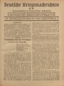 Deutsche Kriegsnachrichten (D.K.), Montag, 12. Februar 1917, Nr 42.