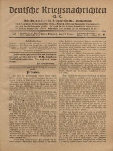 Deutsche Kriegsnachrichten (D.K.), Mittwoch, 14. Februar 1917, Nr 43.