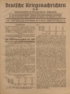 Deutsche Kriegsnachrichten (D.K.), Montag, 19. Februar 1917, Nr 45.