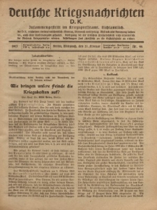 Deutsche Kriegsnachrichten (D.K.), Mittwoch, 21. Februar 1917, Nr 46.