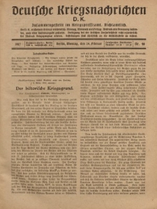 Deutsche Kriegsnachrichten (D.K.), Montag, 26. Februar 1917, Nr 48.