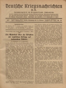 Deutsche Kriegsnachrichten (D.K.), Mittwoch, 28. Februar 1917, Nr 49.