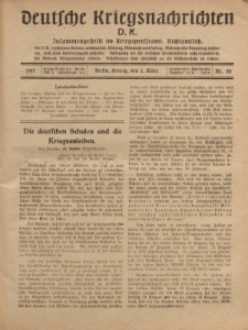 Deutsche Kriegsnachrichten (D.K.), Freitag, 2. März 1917, Nr 50.