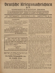 Deutsche Kriegsnachrichten (D.K.), Freitag, 23. März 1917, Nr 59.