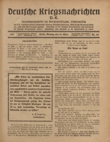 Deutsche Kriegsnachrichten (D.K.), Montag, 26. März 1917, Nr 60.