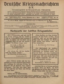 Deutsche Kriegsnachrichten (D.K.), Mittwoch, 4. April 1917, Nr 64.