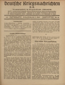 Deutsche Kriegsnachrichten (D.K.), Freitag, 13. April 1917, Nr 66.