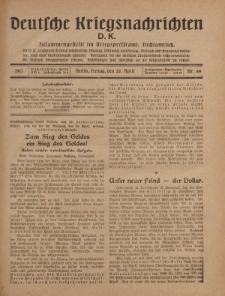 Deutsche Kriegsnachrichten (D.K.), Freitag, 20. April 1917, Nr 69.