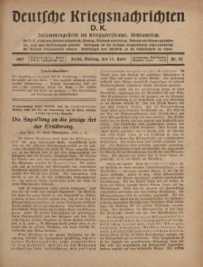 Deutsche Kriegsnachrichten (D.K.), Montag, 23. April 1917, Nr 70.