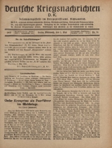 Deutsche Kriegsnachrichten (D.K.), Mittwoch, 2. Mai 1917, Nr 74.