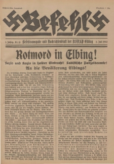 Befehl Nr. 15, 2. Juli 1932