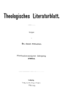 Theologisches Literaturblatt,1904 (Inhaltsverzeichniß)