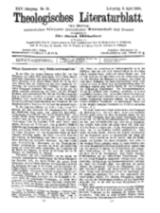 Theologisches Literaturblatt, 8. April 1904, Nr 15.
