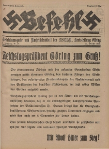 Befehl Nr. 22, 25. Oktober 1932