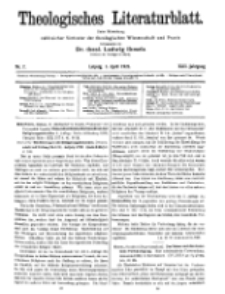 Theologisches Literaturblatt, 1. April 1921, Nr 7.