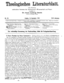 Theologisches Literaturblatt, 16. September 1921, Nr 19.