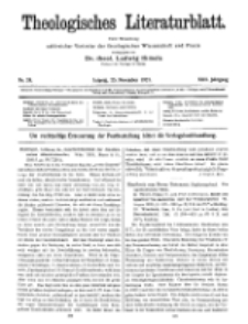 Theologisches Literaturblatt, 25. November 1921, Nr 24.