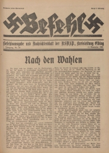 Befehl Nr. 26, 12. November 1932