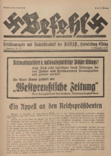 Befehl Nr. 27, 19. November 1932