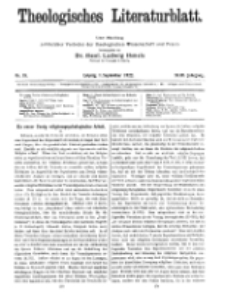 Theologisches Literaturblatt, 1. September 1922, Nr 18.