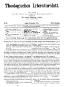 Theologisches Literaturblatt, 8. Dezember 1922, Nr 25.