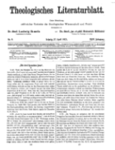 Theologisches Literaturblatt, 27. April 1923, Nr 9.