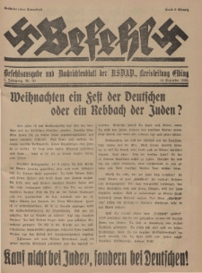Befehl Nr. 30, 10. Dezember 1932