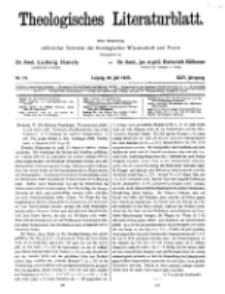 Theologisches Literaturblatt, 20. Juli 1923, Nr 15.