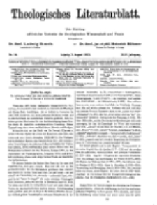 Theologisches Literaturblatt, 3. August 1923, Nr 16.