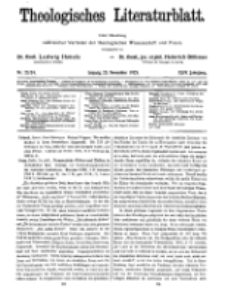 Theologisches Literaturblatt, 23. November 1923, Nr 23/24.