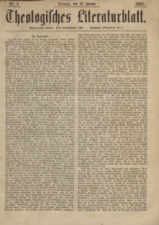 Theologisches Literaturblatt, 16. Januar 1880, Nr 2.