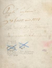 Angabe unserer Fabrik von 1773 (bis 1810) von verfertigten Waren und des dazuverarbeiteten Garns