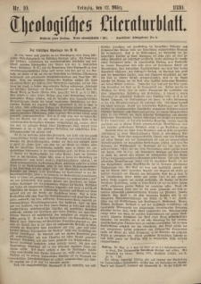 Theologisches Literaturblatt, 12. März 1880, Nr 10.