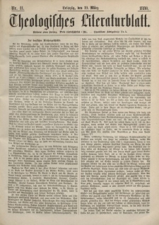 Theologisches Literaturblatt, 19. März 1880, Nr 11.