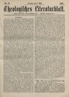 Theologisches Literaturblatt, 7. Mai 1880, Nr 18.