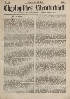Theologisches Literaturblatt, 14. Mai 1880, Nr 19.