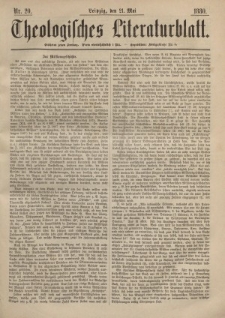 Theologisches Literaturblatt, 21. Mai 1880, Nr 20.
