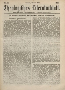 Theologisches Literaturblatt, 25. Juni 1880, Nr 25.