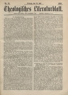 Theologisches Literaturblatt, 30. Juli 1880, Nr 30.