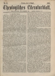 Theologisches Literaturblatt, 13. August 1880, Nr 32.