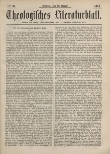 Theologisches Literaturblatt, 20. August 1880, Nr 33.