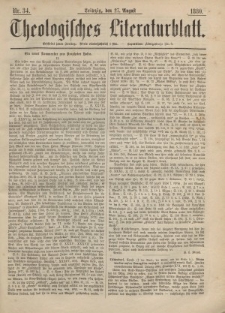 Theologisches Literaturblatt, 27. August 1880, Nr 34.