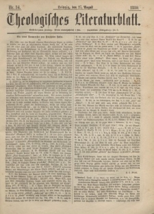 Theologisches Literaturblatt, 27. August 1880, Nr 34.